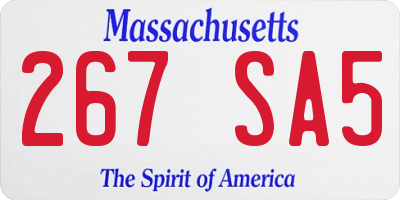 MA license plate 267SA5
