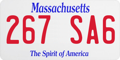 MA license plate 267SA6