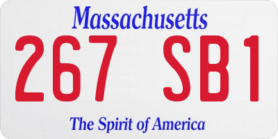 MA license plate 267SB1