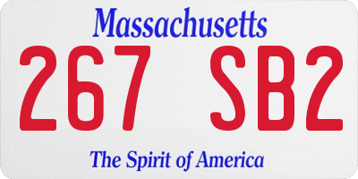 MA license plate 267SB2