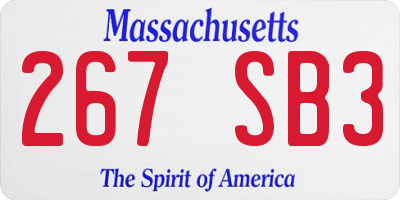 MA license plate 267SB3