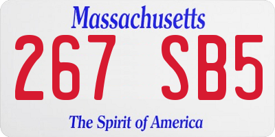 MA license plate 267SB5
