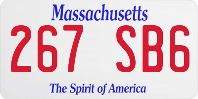 MA license plate 267SB6