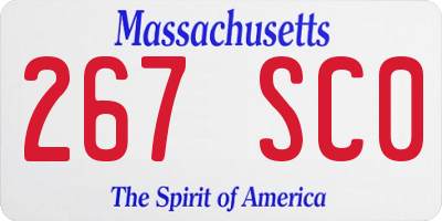 MA license plate 267SC0
