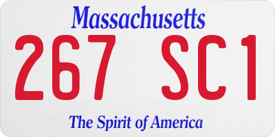 MA license plate 267SC1