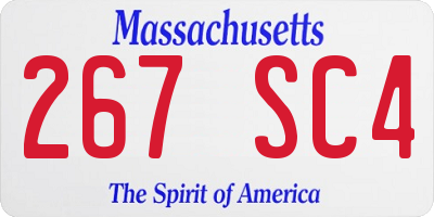 MA license plate 267SC4