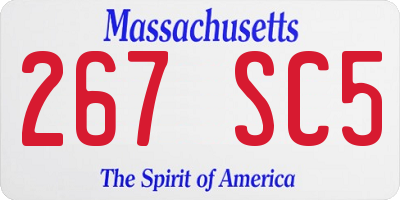 MA license plate 267SC5
