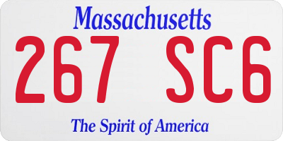 MA license plate 267SC6