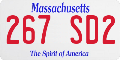 MA license plate 267SD2