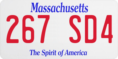 MA license plate 267SD4