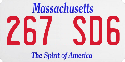 MA license plate 267SD6