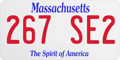 MA license plate 267SE2