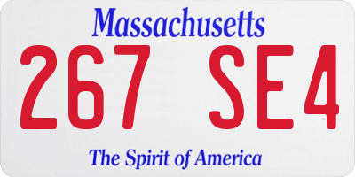 MA license plate 267SE4
