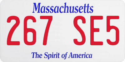 MA license plate 267SE5