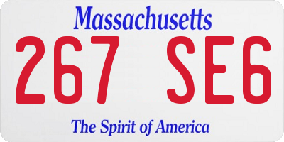 MA license plate 267SE6