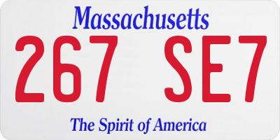 MA license plate 267SE7