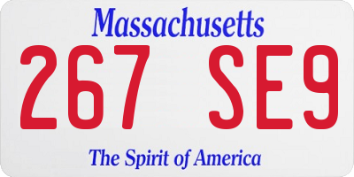 MA license plate 267SE9