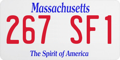 MA license plate 267SF1