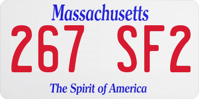 MA license plate 267SF2
