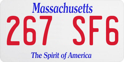 MA license plate 267SF6