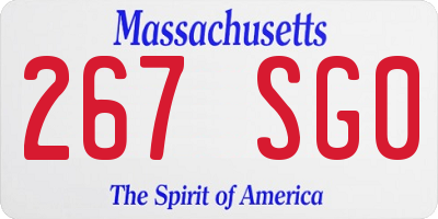 MA license plate 267SG0