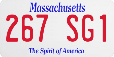 MA license plate 267SG1