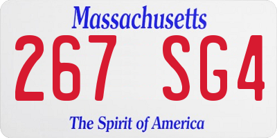 MA license plate 267SG4