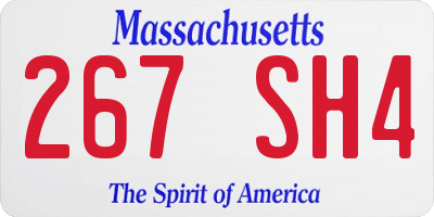 MA license plate 267SH4