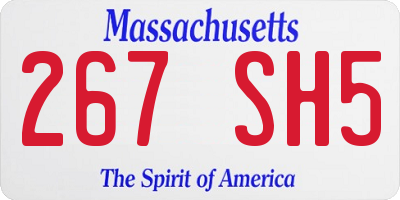 MA license plate 267SH5