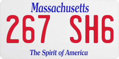 MA license plate 267SH6
