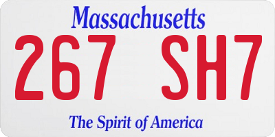 MA license plate 267SH7