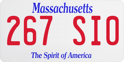 MA license plate 267SI0