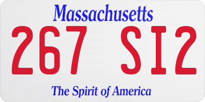 MA license plate 267SI2
