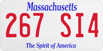 MA license plate 267SI4