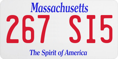 MA license plate 267SI5