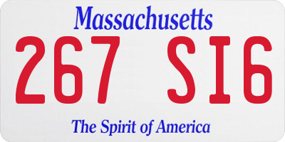 MA license plate 267SI6