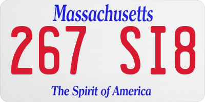 MA license plate 267SI8