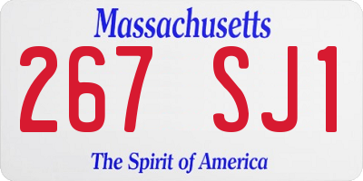 MA license plate 267SJ1