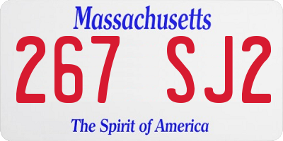 MA license plate 267SJ2
