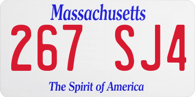 MA license plate 267SJ4