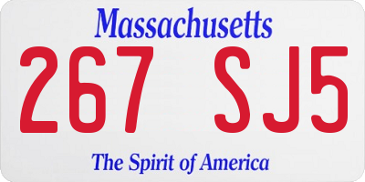MA license plate 267SJ5