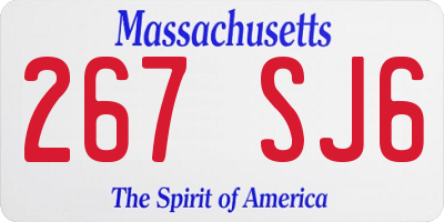 MA license plate 267SJ6