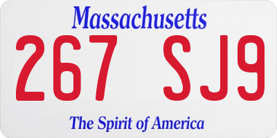 MA license plate 267SJ9
