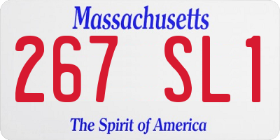 MA license plate 267SL1
