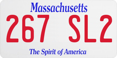 MA license plate 267SL2