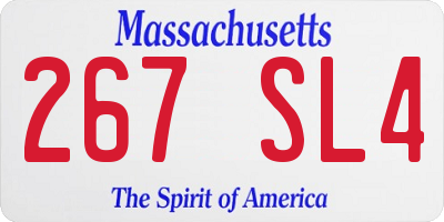 MA license plate 267SL4