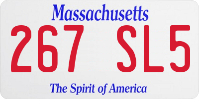 MA license plate 267SL5