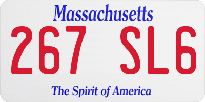 MA license plate 267SL6