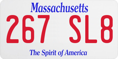 MA license plate 267SL8