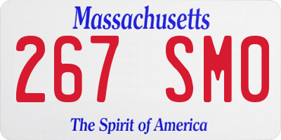 MA license plate 267SM0